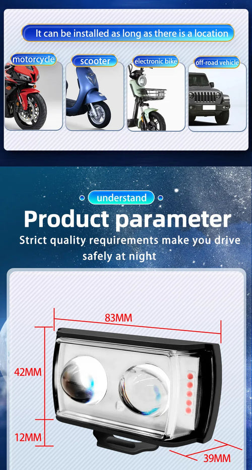 PROTOCOL LIGHT FOR BIKES, CARS AND TRUCKS, ETC.