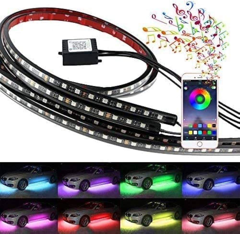 Car&Bikes RGB Atmosphere Light,  Foot Light - 4 pcs