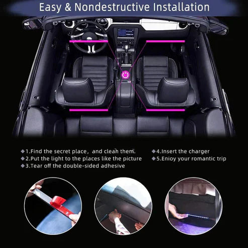 12V RGB LED Atmosphere Ambient Light Kit Flexible Waterproof Neon
