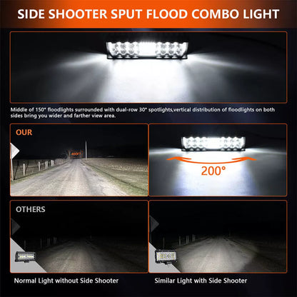 6 Inch Waterproof LED Flood Driving Light Bar Car