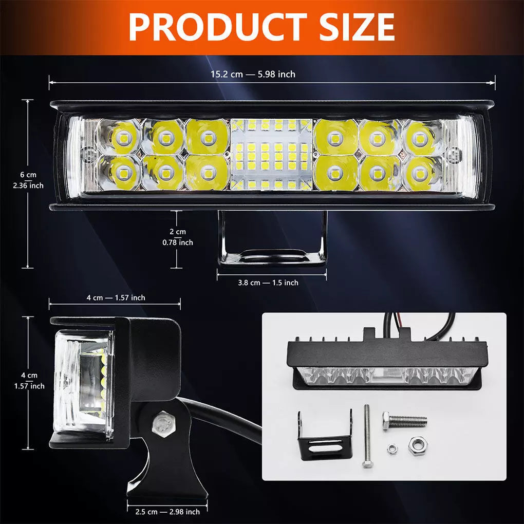 6 Inch Waterproof LED Flood Driving Light Bar Car